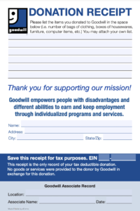 goodwill donation form